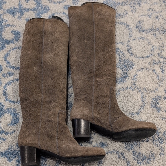 Vero Cuoio Shoes - Vero Cuoio Textured Brown Heeled Boots